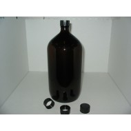 Bottle, Glass, 150ml, white flint, Winchester with fitted R3/28 aluminium cap & black rubber liner, 1 * 20 Items