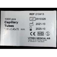 Capillary tube 75mm for BTS, glass, 1 * 1000 Items